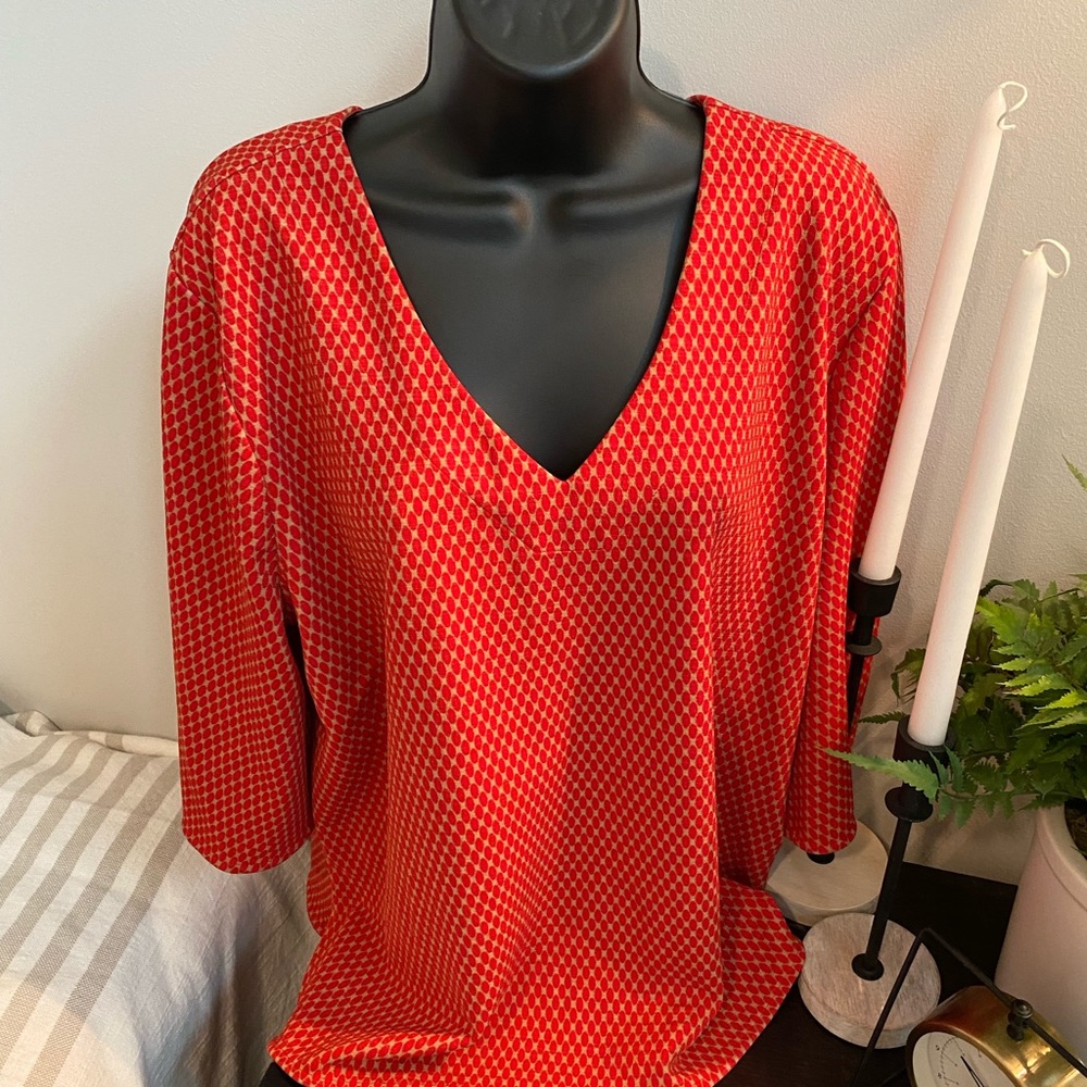 Ann Taylor dolman sleeve red top.